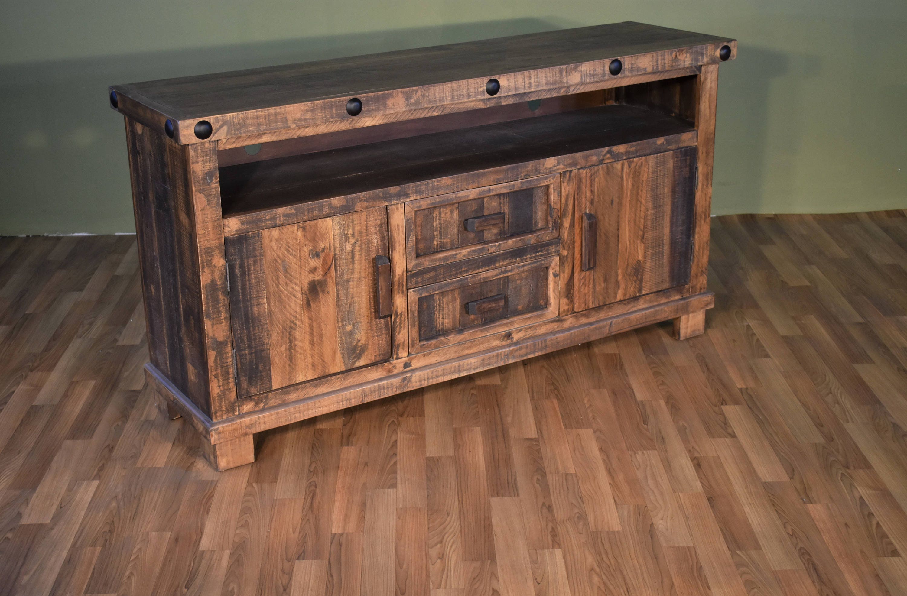 Rustic Reclaimed Solid Wood TV Stand / Media Console or ...