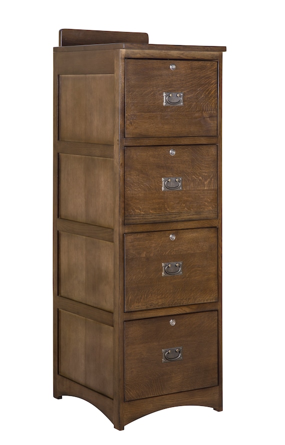 Mission Solid Quarter Sawn Oak 4 Drawer File Cabinet Walnut Etsy