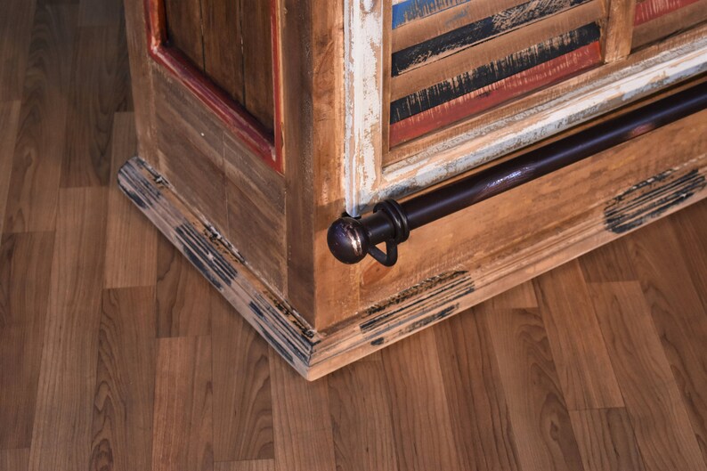 Estilo rústico sólido multicolor barra de madera con gabinete | Etsy