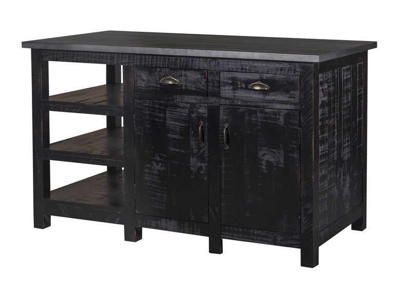 Rustic Farmhouse Reclaimed Wood Kitchen Island W Zinc Top Etsy