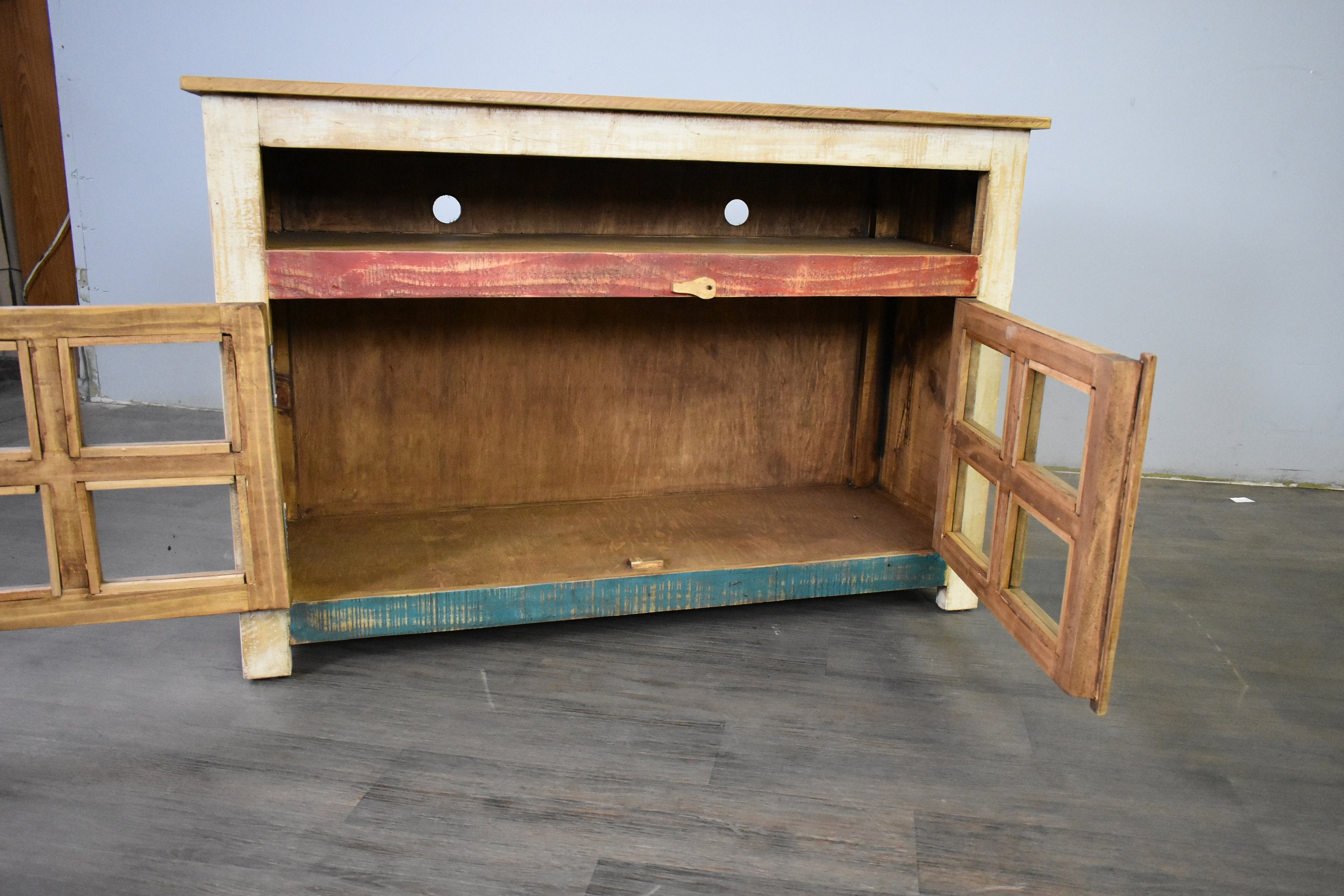 Rustic Farmhouse Style Solid Wood 45 Inch TV Stand / Media Etsy