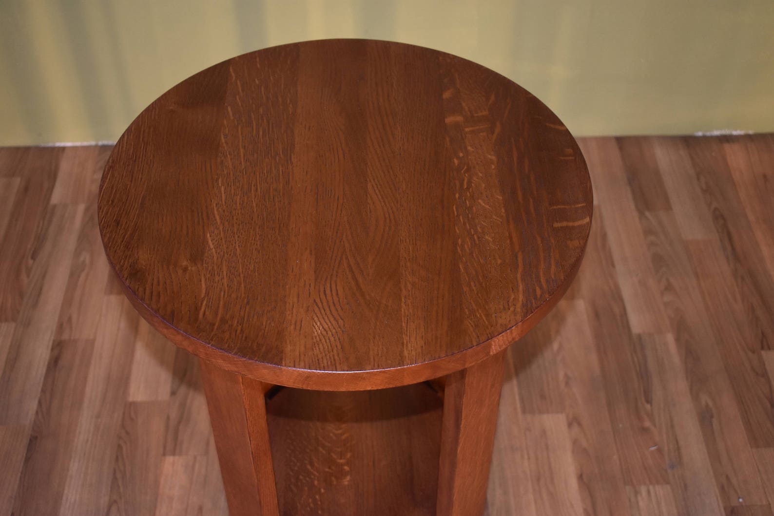 Mission Solid Quarter Sawn Oak round end table / side Table Etsy