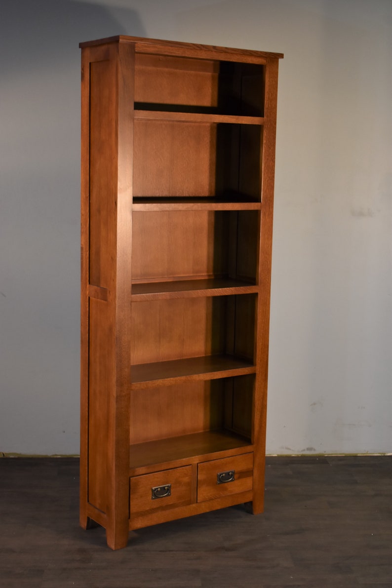 Mission Quarter Sawn White Oak Open Shelf Bookcase Image 0