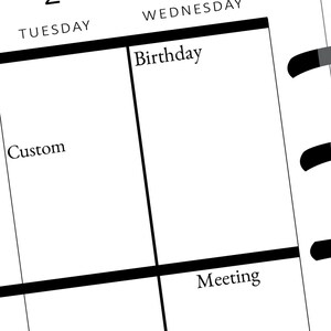 Birthday, Meeting, Chores, Custom Label Planner Stickers | Create Your Own Label | Script Print Text