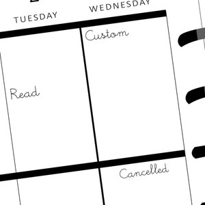 Cancelled, Read, Film, Custom Label Planner Stickers | Create Your Own Label | Script Print Text