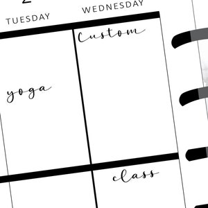 Yoga, Class, Plan, Custom Label Planner Stickers | Create Your Own Label | Script Print Text