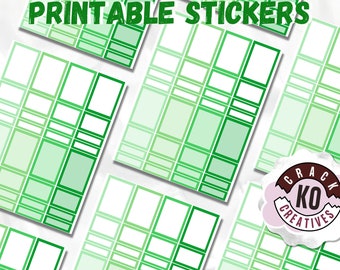 PRINTABLE *ONLY* Full Box | Half Box | Quarter Box | Vertical Weekly Planner Stickers