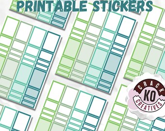 PRINTABLE *ONLY* Full Box | Half Box | Quarter Box | Vertical Weekly Planner Stickers