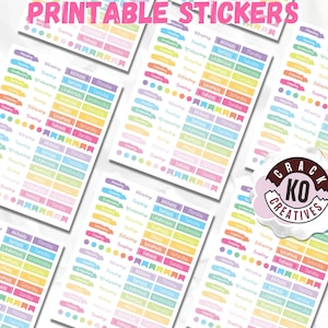 PRINTABLE *ONLY* Days of the Week Label Kit | Circle Flags | Planner Stickers