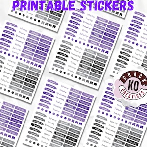 PRINTABLE *ONLY* Days of the Week Label Kit | Circle Flags | Planner Stickers