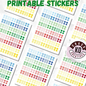 PRINTABLE *ONLY* Mini Square Circle Dots | Planner Stickers