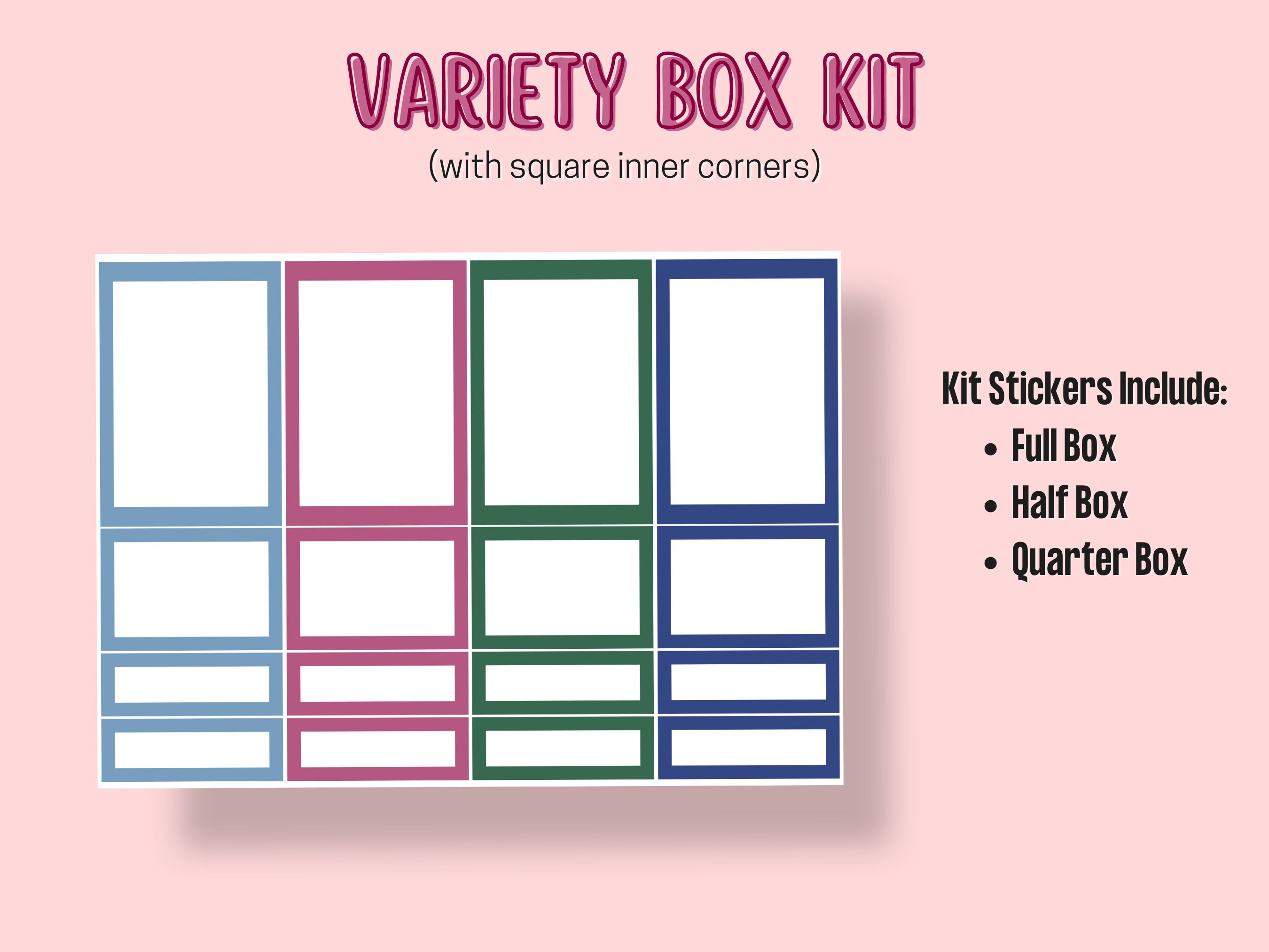 Full Box Half Box Quarter Box Vertical Weekly Planner Stickers Etsy