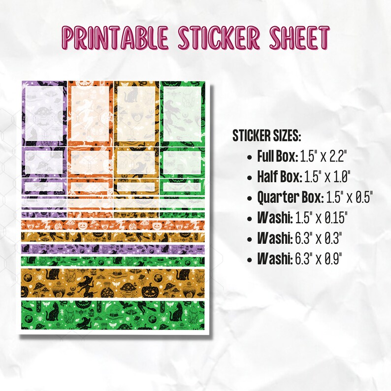 PRINTABLE *ONLY* Halloween October Fall Weekly Set | Vertical Planner ...