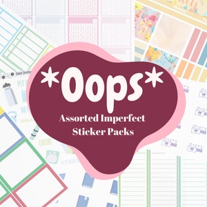 OOPS Grab Bag - Misfit Planner Sticker Assortment - mystery random imperfect sheets, bargain