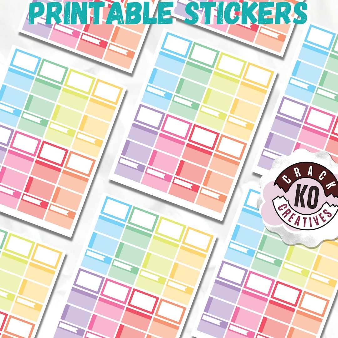 PRINTABLE *ONLY* Half Box Label Kit | Planner Stickers - Etsy