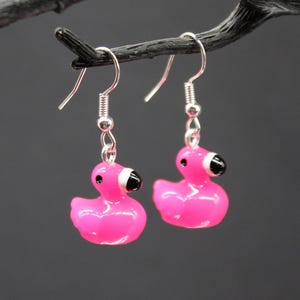 Flamingo Earrings | Pink Bird Dangles | Tropical Summer Accessories | Kawaii Festival Style | Fun Novelty Jewellery