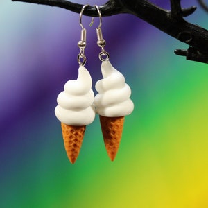 Ice Cream Cone Earrings, Food Lovers Gift, Ice Cream Earrings, Teachers Gift, Summer Earrings, Kawaii Food Earrings, Festival Earrings