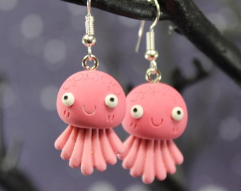 Octopus Earrings | Kawaii Sea Creature Jewellery | Octopus Stud & Dangles