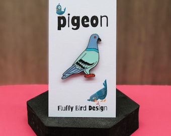 Pigeon Pin Badge – Funny Bird Enamel Brooch for Urban Wildlife Lovers