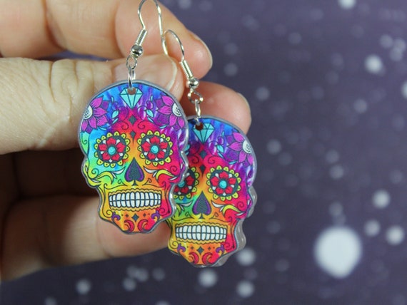 Candy skull earrings discount