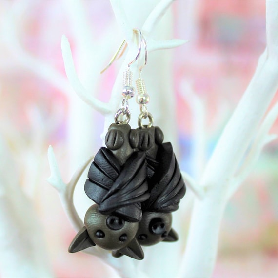 Bat Earrings: Goth Vampire Accessory, Pet Lover Gift, Halloween Fashion
