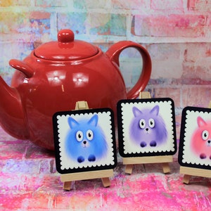 Pomeranian Coasters, Pomeranian Gift, Drinks Coasters, Cartoon Dog Drinks Coaster, Pet Sitters Gift, Pet lovers Gift, Gift From The Dog