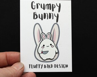 Bunny Enamel Pin,  Anger Management , Neurodivergence, Humour Badge for Work or Stress Relief