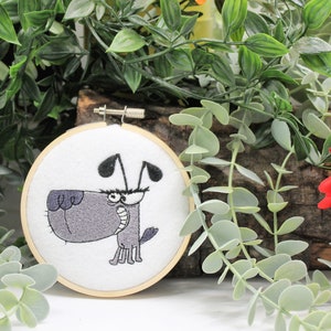 Dog lovers Embroidery Present, Funny Wall Art,  Dog Parent Gift, Fur Baby Present, Cartoon Dog Walker Art hoop, New puppy owner gift