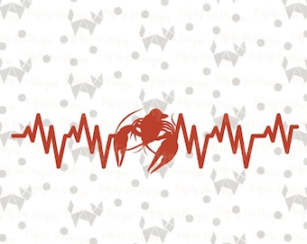 Crawfish Svg, Crawfish Boil, Mardi Gras Svg designs, Funny Svg, Cutting files, Crawfish PNG, SVG, Crawfish Heartbeat Download