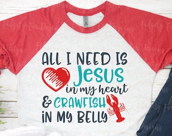 Mardi Gras Svg Crawfish Boil DXF, EPS, Jesus in my heart, Cajun Design,Files for Cutting Machines Cameo or Cricut. Adorable Mardi Gras svg