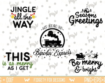 Christmas Svg Bundle, Classic Christmas phrases, Christmas Decor, Seasons greetings, Jingle bells, Bipolar express, Polar express svg, funny