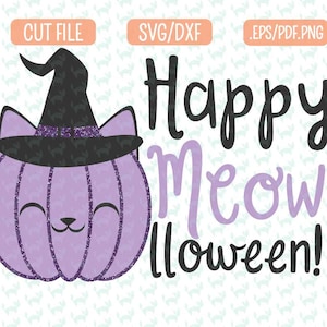 Halloween Cat  SVG, DXF, png Files for Cutting Machines Cameo or Cricut - Halloween Svg, pumpkin Svg