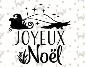 Joyeux Noel Svg DXF, EPS, Cajun Christmas, Files for Cutting Machines Cameo or Cricut - Papa Noel, Louisiana Christmas Svg, Southern Santa