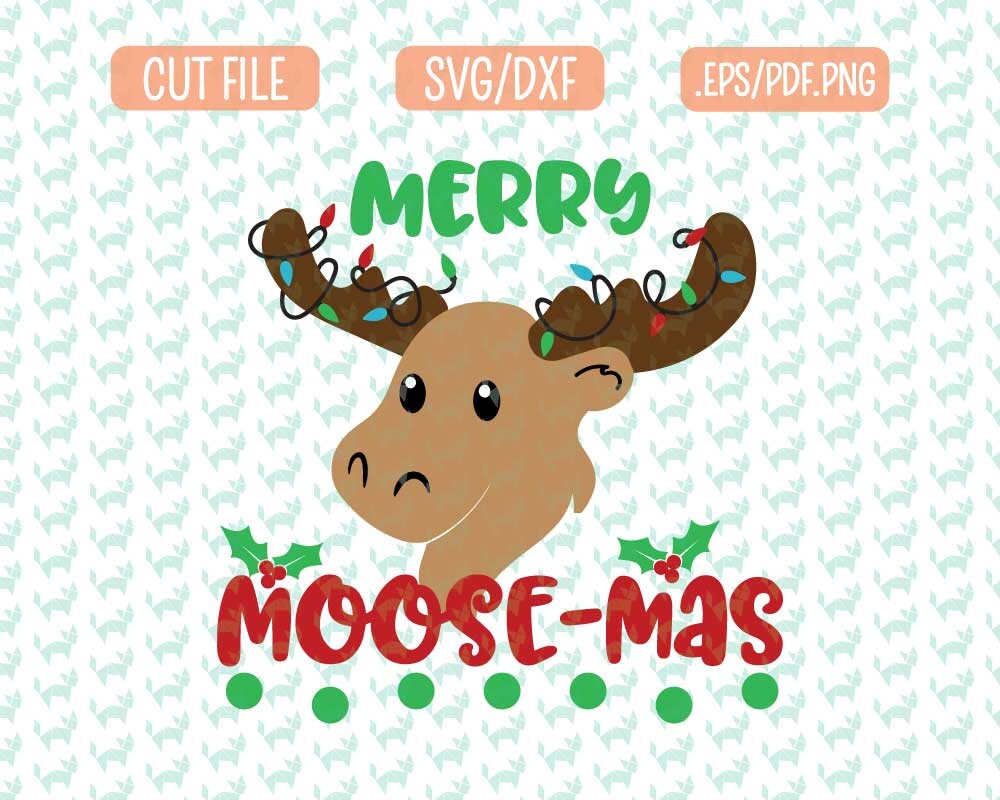 Download Merry Moose Mas Christmas Moose Svg Dxf Eps Png Files For Etsy