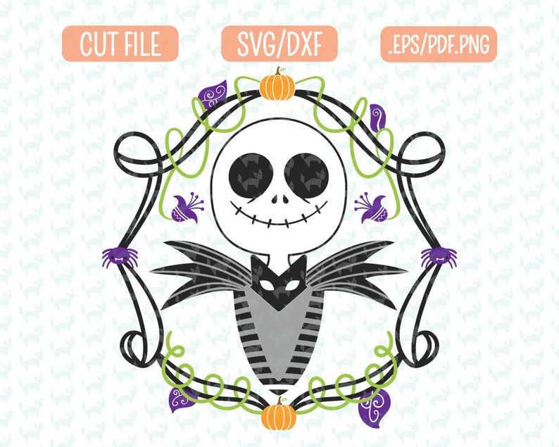 Inspired Nightmare before christmas SVG, DXF, EPS, png Files for Cutting Machines Cameo or Cricut Jack SKellington Svg, Halloween Sign Svg image 1