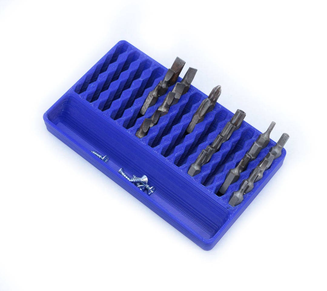 65 Drill Driver Bit Holder Tray With Small Hardware Storage Bin - Etsy