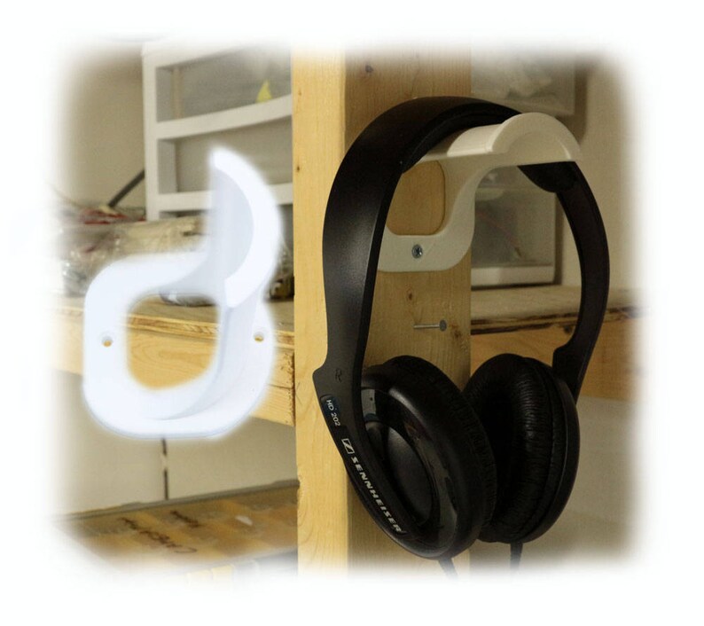 3D Printed Wall Mount Headphone Hook Hanger Headsets Earphones Etsy