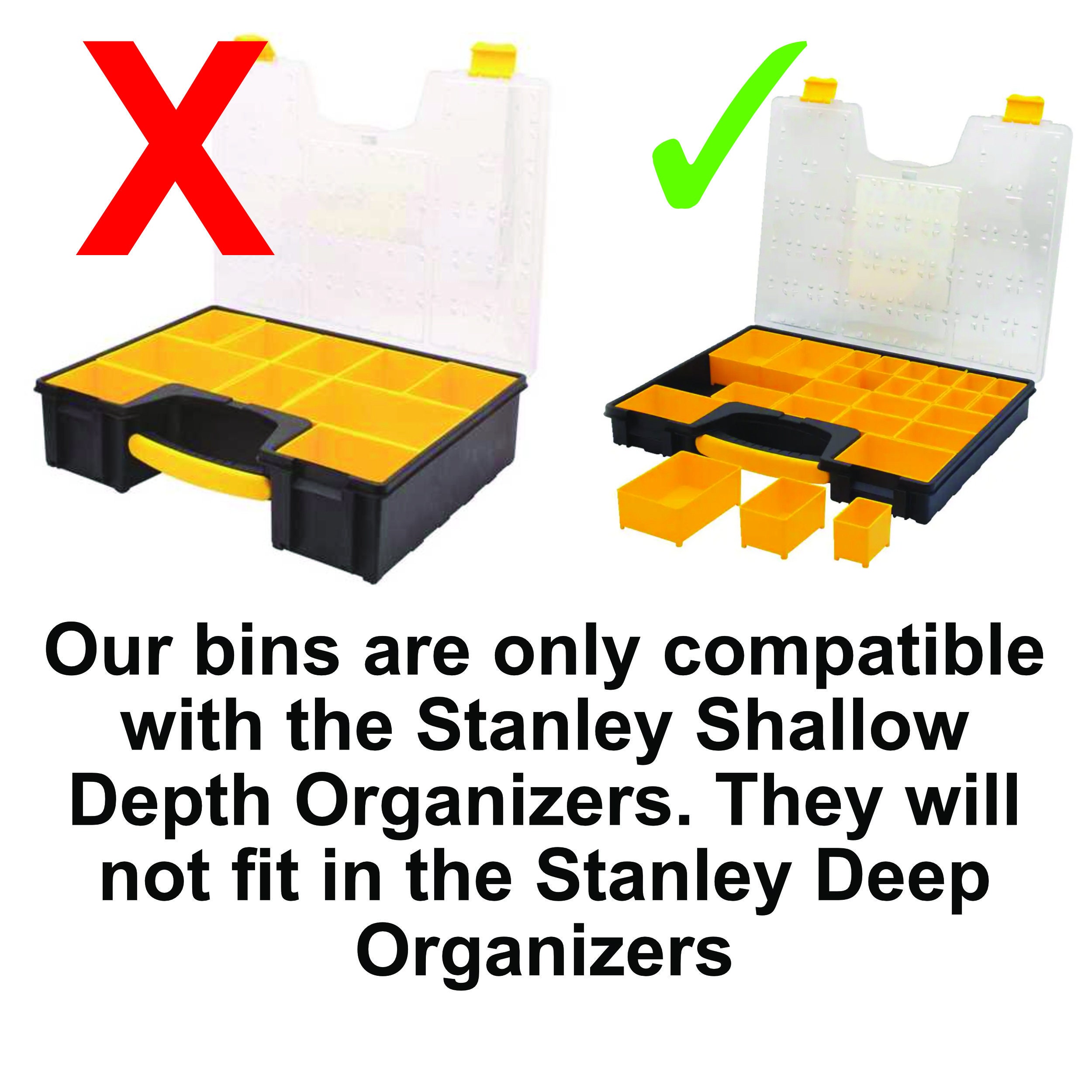 DEWALT TSTAK / DEEP PRO / STANLEY FATMAX ORGANISER HALF HEIGHT NESTING BINS