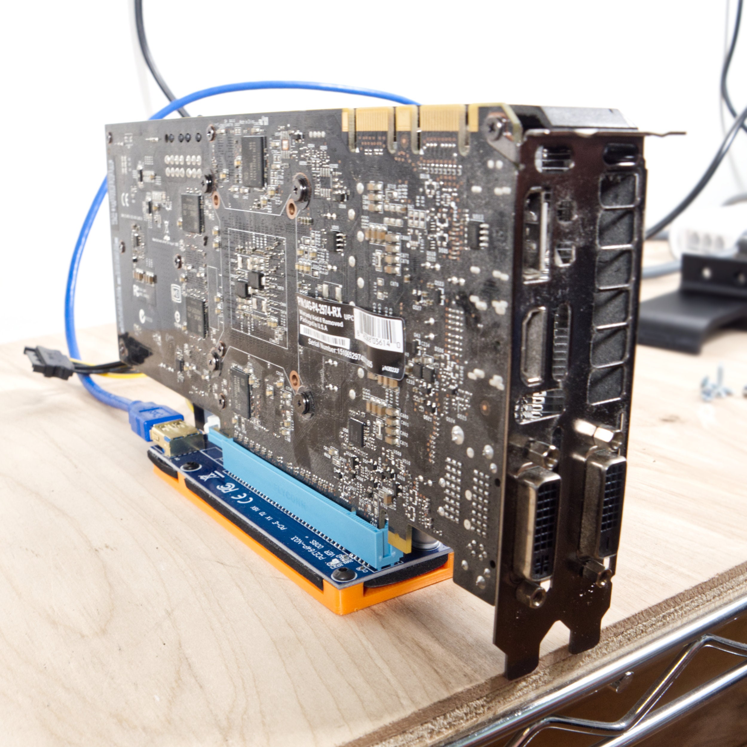 PCI Express Riser Adapter Mount for Mining GPUs / Graphics Cards (GPU and Riser Board not included)