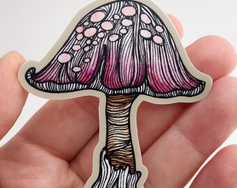 Mushroom art, Mushroom sticker waterproof, fadeproof