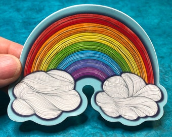 Rainbow die cut vinyl sticker