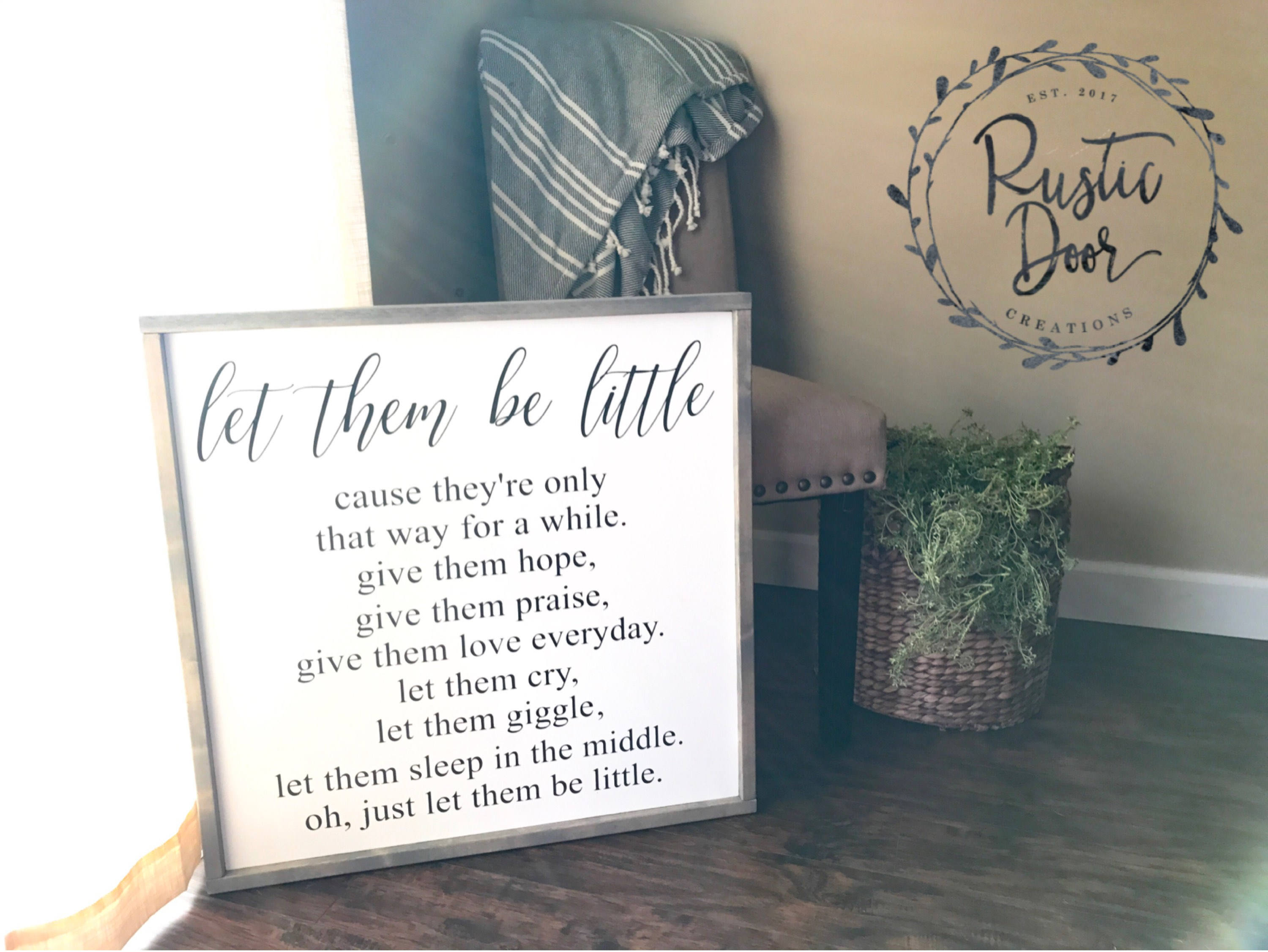 Large Let Them Be Little Sign Nursery Wooden Sign Farmhouse | Etsy