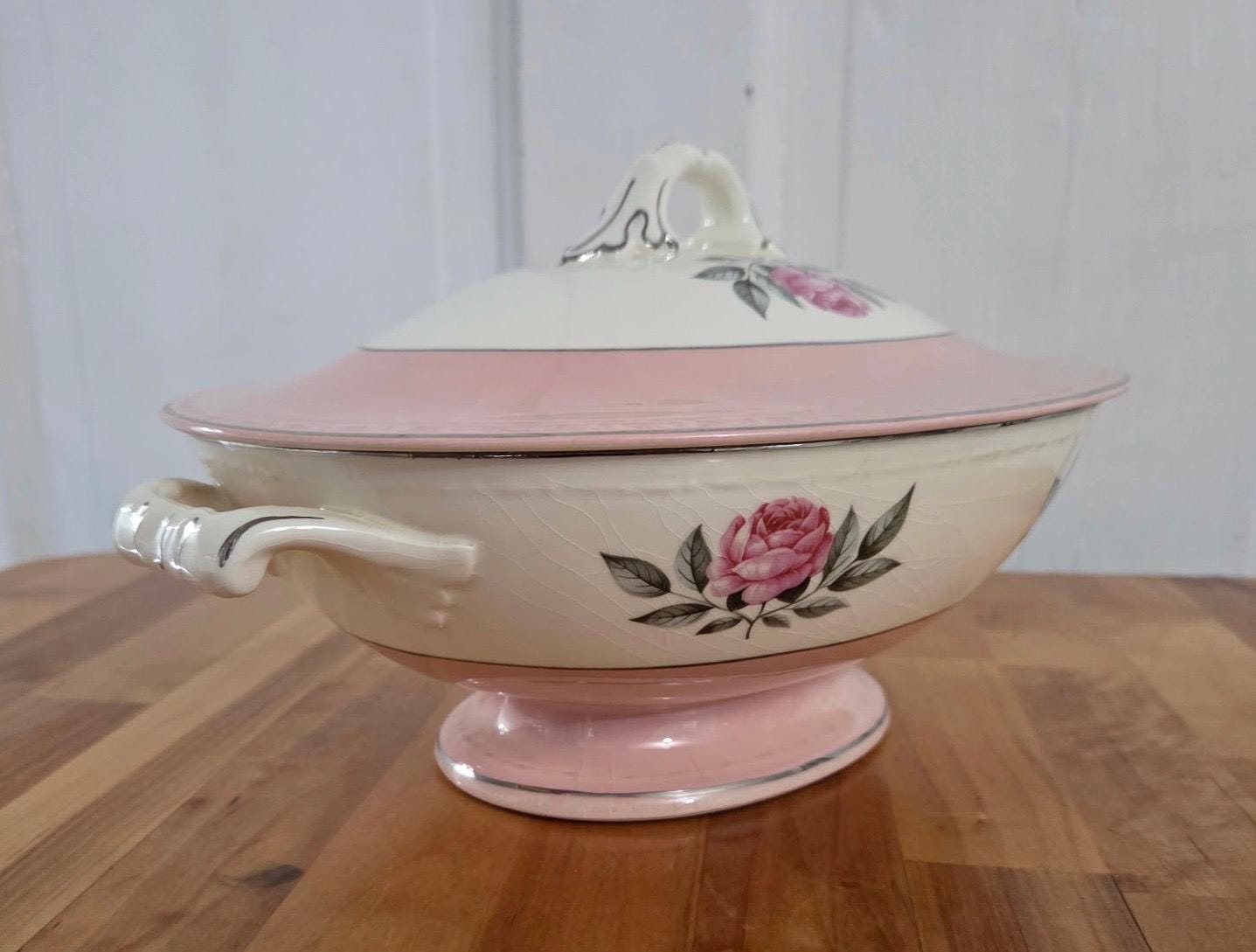 Cunningham & Pickett Norway Rose Covered Vegetable Serving Dish - Etsy