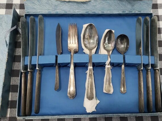 Vintage R B A1 Silverware Set Silver Plated Nickel Steel 26 Piece Set Etsy