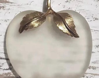Vintage Avon Apfel Anhänger Halskette: Gold Ton Schmuck