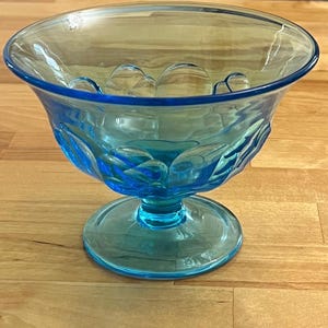 Vintage Blue Pedestal Candy Dish