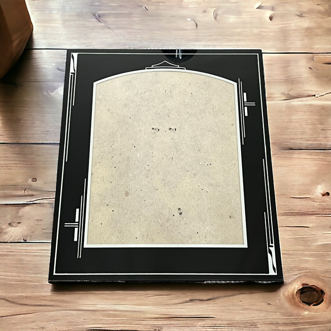 Vintage Art Deco Glass Picture Frame 8x10 Reverse Painted Etsy