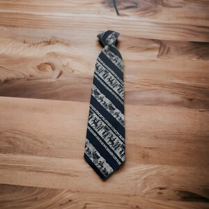 Vintage Redi - Snap Clip On Neck Tie 1960s 1970s 60s 70s Horse Carriage