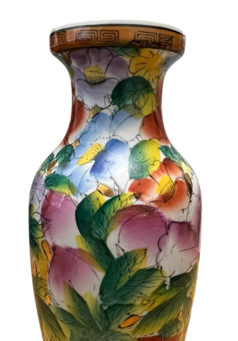 Vintage Chinese Export Hand Painted Porcelain Vase Floral 8” - Etsy