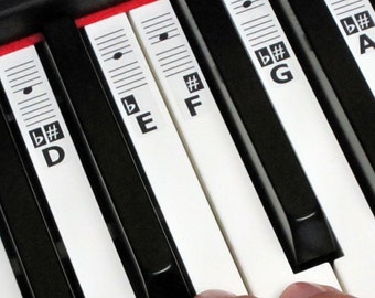 Piano Stickers - CDEFGAB Music Keyboard Key Note Labels met Online Leerhulpmiddelen - KEYNOTES